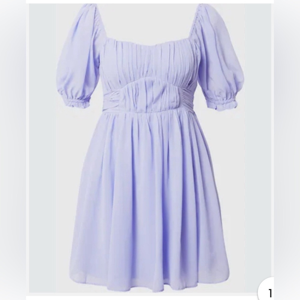 Abercrombie & Fitch Emerson Poplin Sleeve Dress Lavendar Purple Pleated Top XS